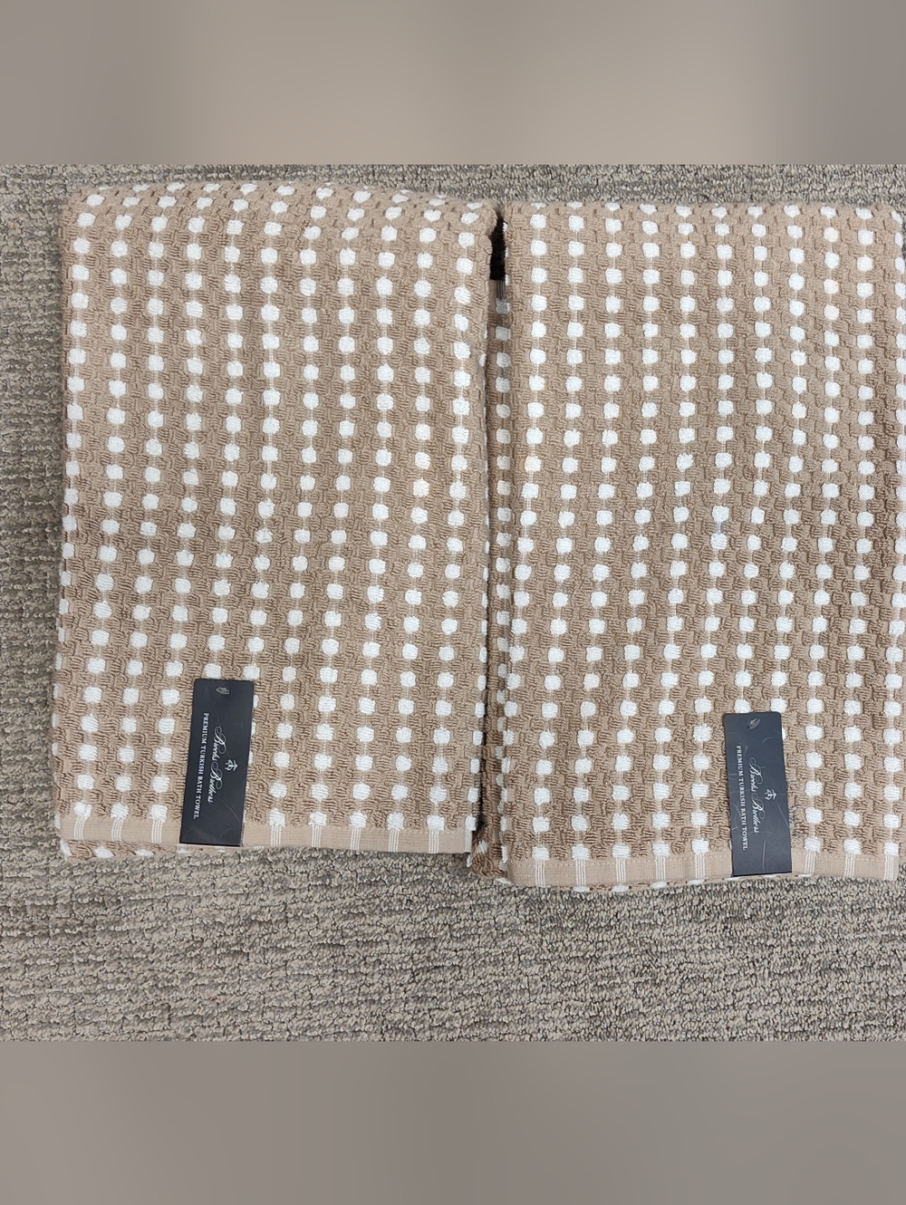 NWT! Set of 2 Brooks Brothers Premium Turkish 100% Cotton Bath Towels - 30 X 56
